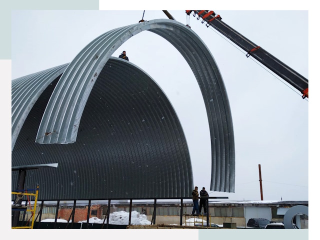 Полукруглые ангары в Черемхово